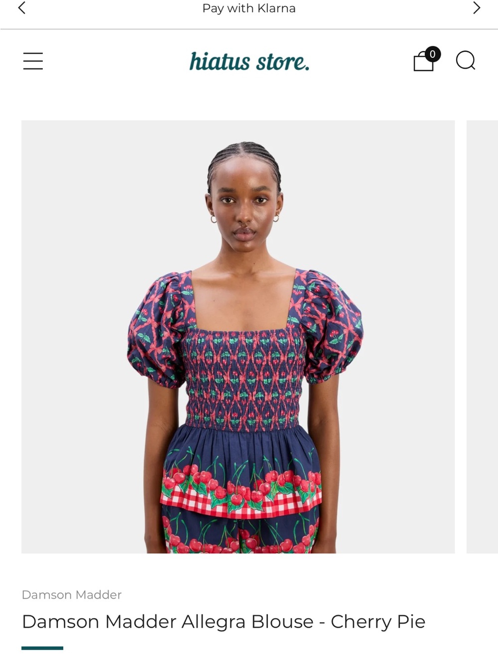 Damson Madder Allegra Blouse in Cherry Pie - Navy & Red